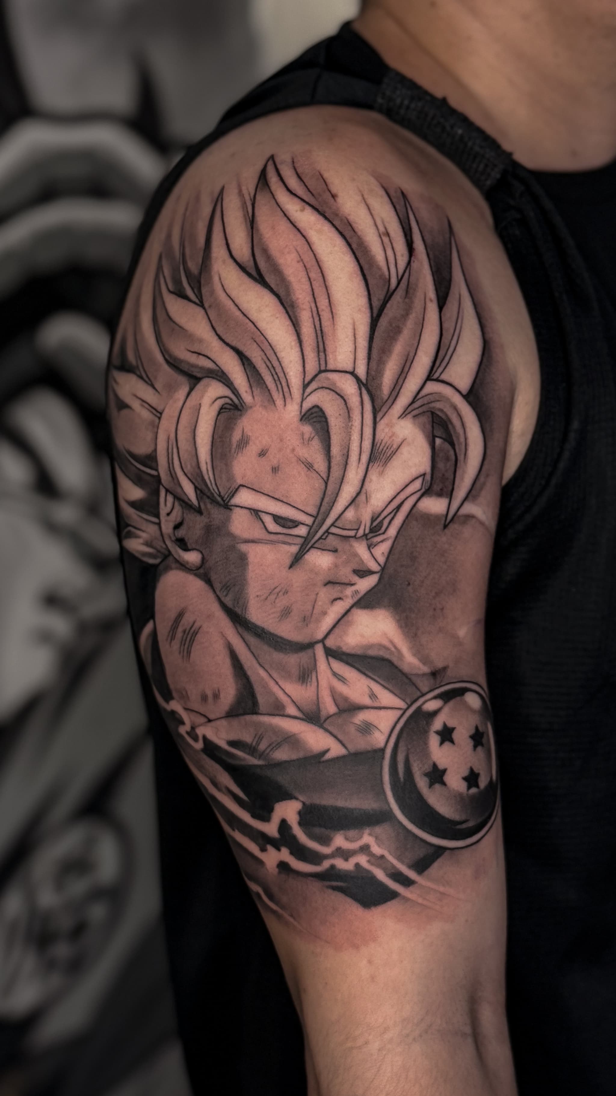 Retrato black & grey — Dragon Ball